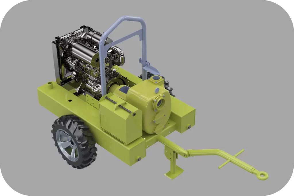 SELF PRIME MOBILE TRAILER PUMP-ajzapump